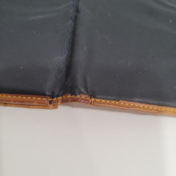 Hunting World Black Tan Wallet Long Checkbook Card Holder Leather Bifold Italian - Picture 9 of 11